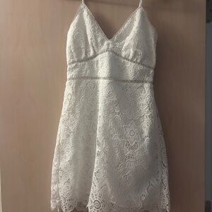 NWT Abercrombie&Fitch White Lace Mini Dress Small Tall